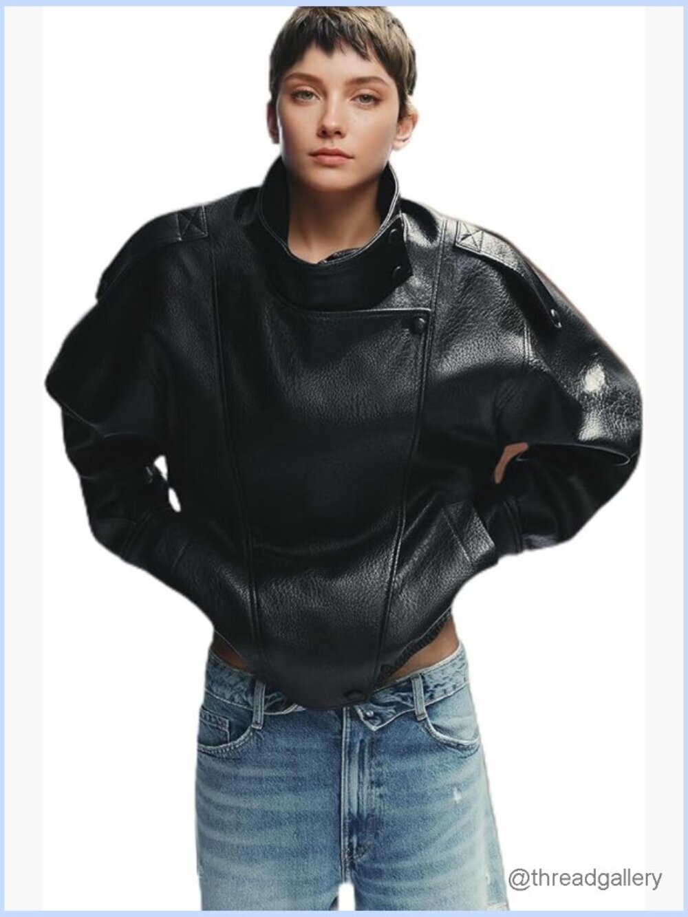 Motorcycle Biker Jacket Asymmetric Zipper Classic Outerwear Coat